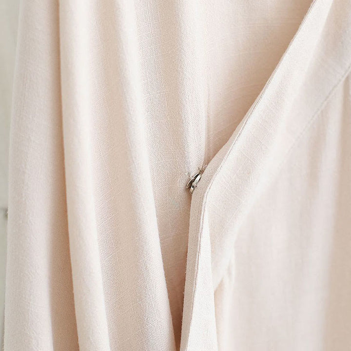 Buddha Stones 2点 Vネック メンズ 長袖シャツ トップパンツ 瞑想 禅 太極拳 コットンリネン 衣類セット - image 17