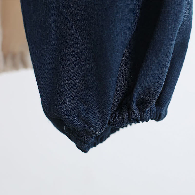 Buddha Stones 2点 Vネック メンズ 長袖シャツ トップパンツ 瞑想 禅 太極拳 コットンリネン 衣類セット - image 42