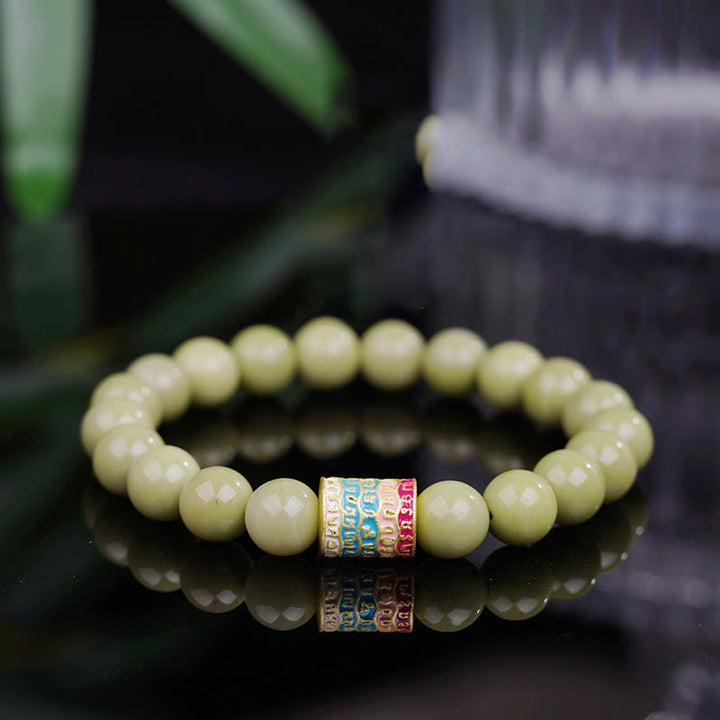 Buddha Stones天然アラシャン瑪瑙エンカレッジブレスレット