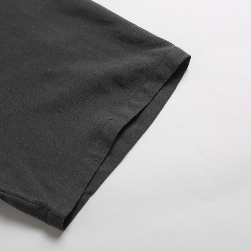 Buddha Stonesメンズ 無地 ラウンドネック 半袖 コットンリネン シャツ - image 9