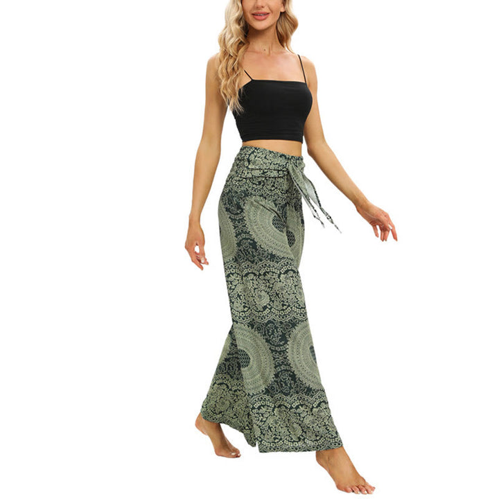 Buddha Stonesボヘミアン レースアップ ワイドレッグパンツ レディース ヨガパンツ - image 14