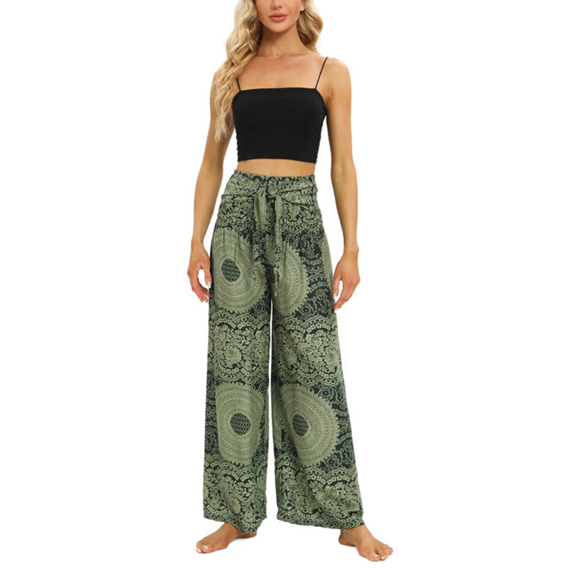 Buddha Stonesボヘミアン レースアップ ワイドレッグパンツ レディース ヨガパンツ - image 15
