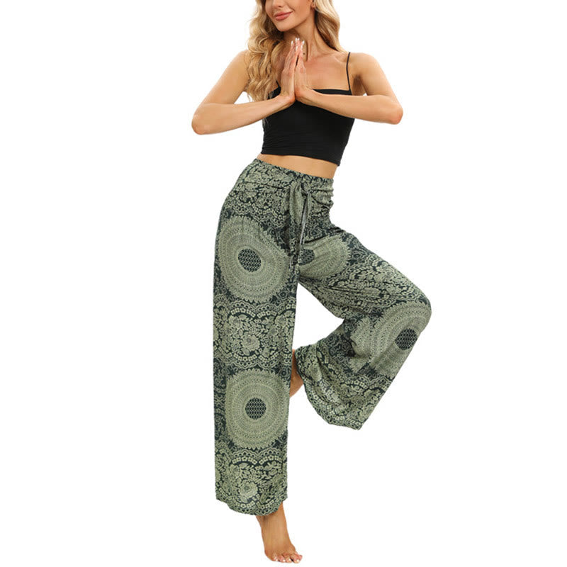 Buddha Stonesボヘミアン レースアップ ワイドレッグパンツ レディース ヨガパンツ - image 13