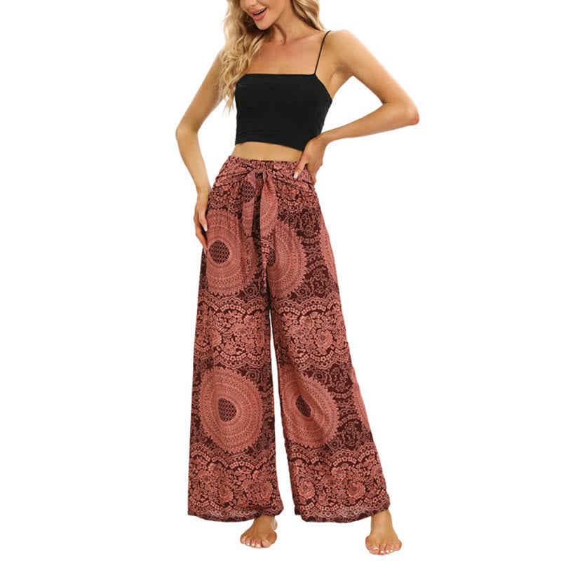 Buddha Stonesボヘミアン レースアップ ワイドレッグパンツ レディース ヨガパンツ - image 7