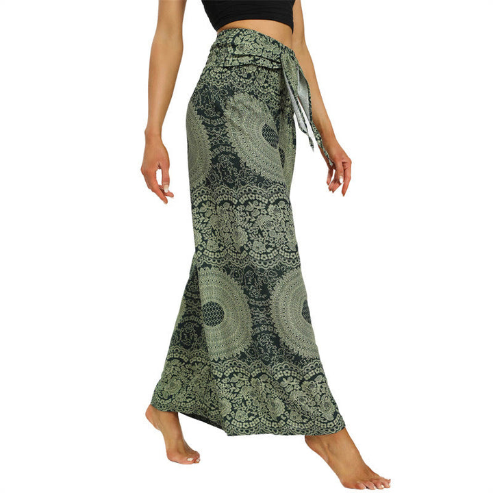 Buddha Stonesボヘミアン レースアップ ワイドレッグパンツ レディース ヨガパンツ - image 10