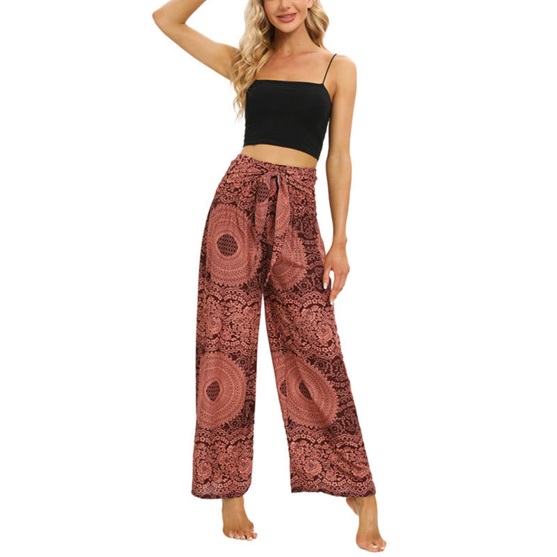 Buddha Stonesボヘミアン レースアップ ワイドレッグパンツ レディース ヨガパンツ - image 6
