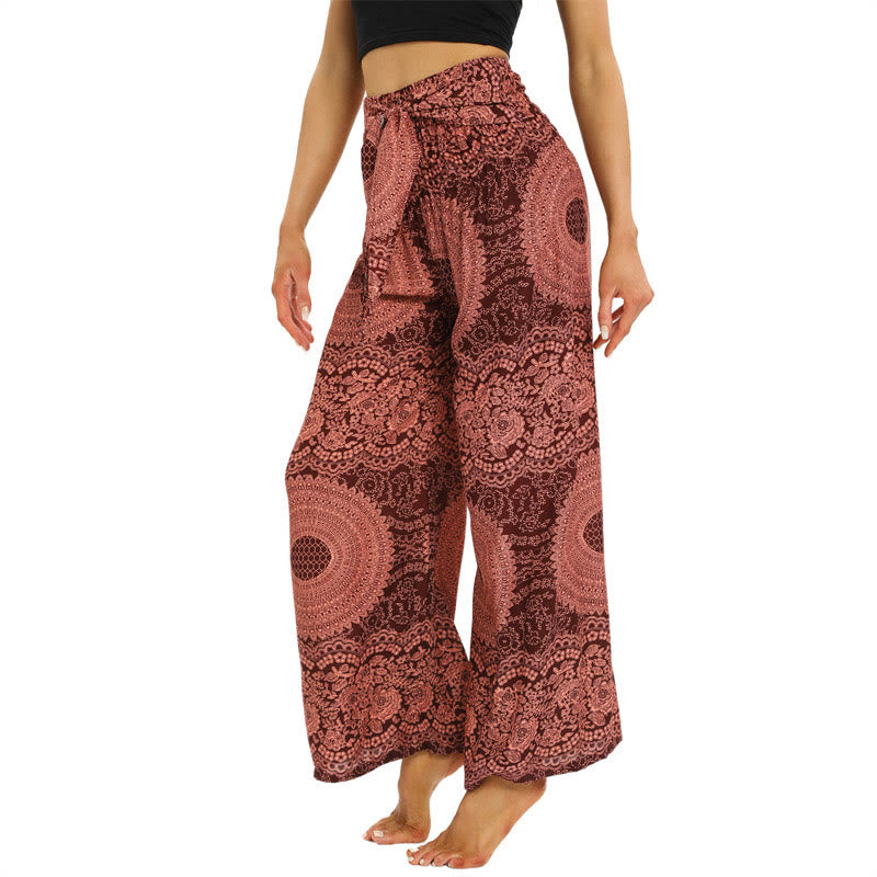 Buddha Stonesボヘミアン レースアップ ワイドレッグパンツ レディース ヨガパンツ - image 2