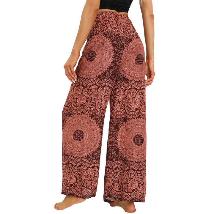 Buddha Stonesボヘミアン レースアップ ワイドレッグパンツ レディース ヨガパンツ - image 3