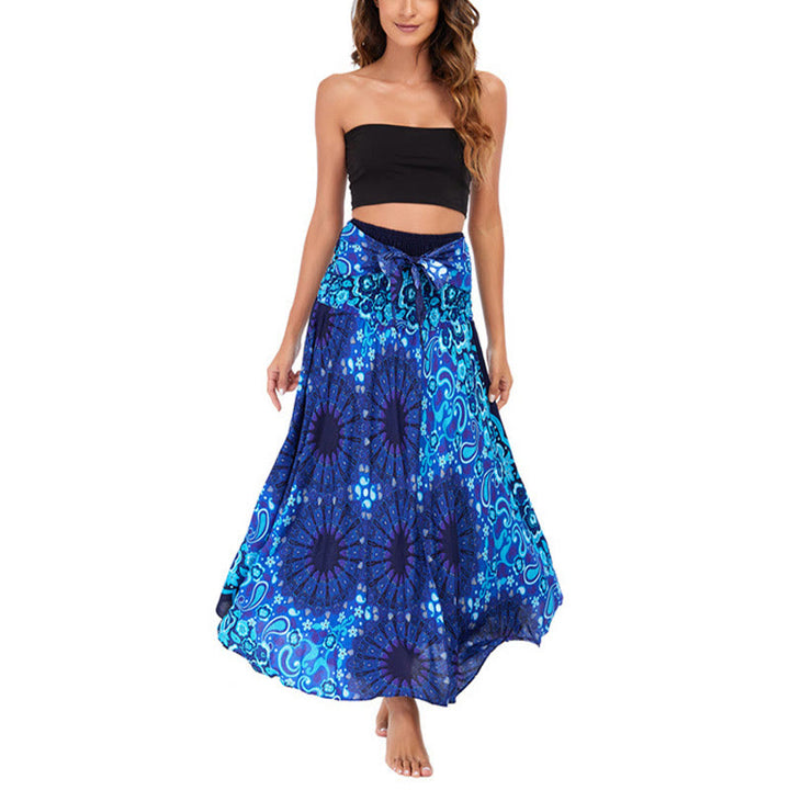 Buddha Stonesの2つのスタイルで着るボヘミアン曼荼羅フラワーウォータードロップレースアップスカートドレス - image 29