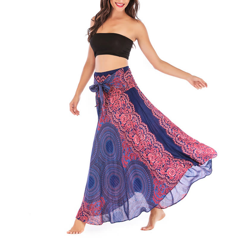 Buddha Stonesツースタイルウェア ボヘミアンコンパスローズフラワーレースアップスカートドレス - image 11