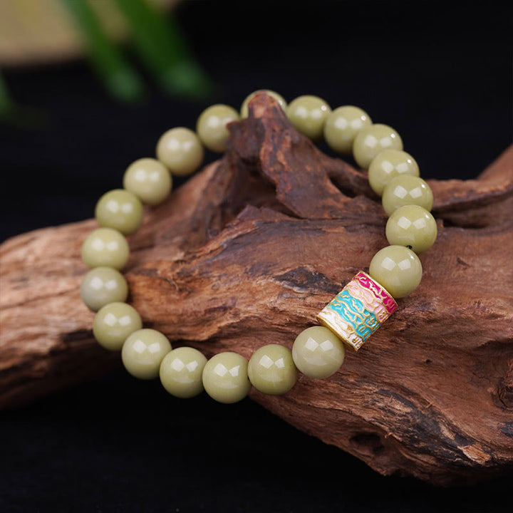 Buddha Stones天然アラシャン瑪瑙エンカレッジブレスレット