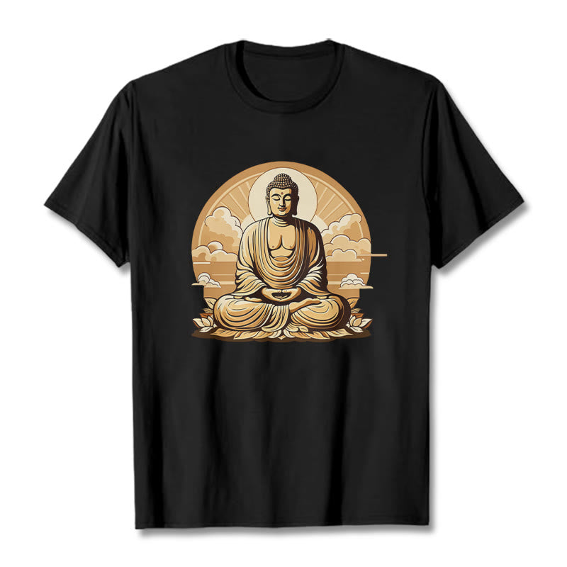 Buddha Stones、太陽、吉兆の雲、仏陀Tシャツ - 黒 - 2XL - image 6