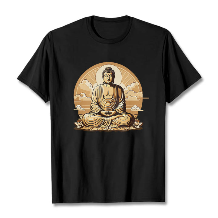 Buddha Stones、太陽、吉兆の雲、仏陀Tシャツ - 黒 - 2XL - image 6