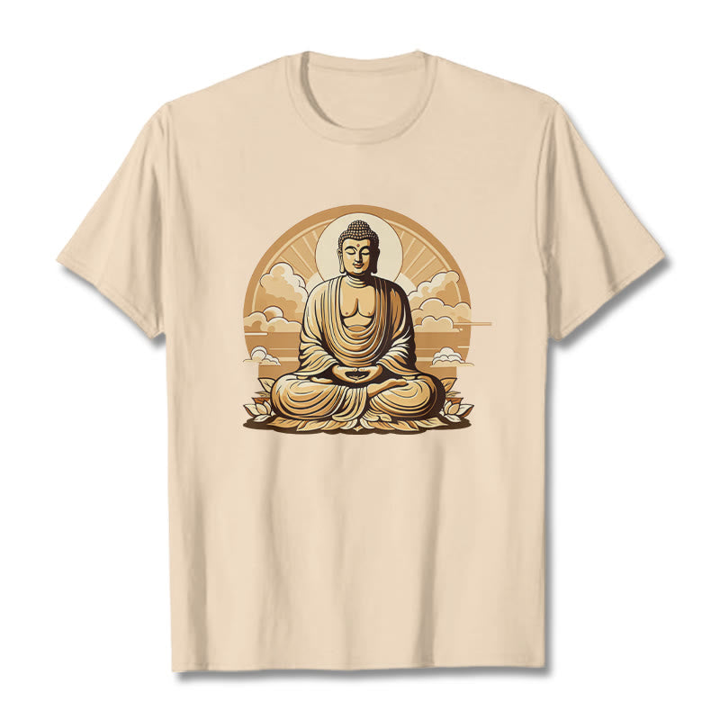 Buddha Stones、太陽、吉兆の雲、仏陀Tシャツ - ビスク - 2XL - image 1