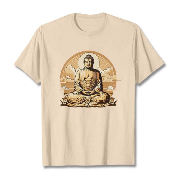 Buddha Stones、太陽、吉兆の雲、仏陀Tシャツ - ビスク - 2XL - image 1
