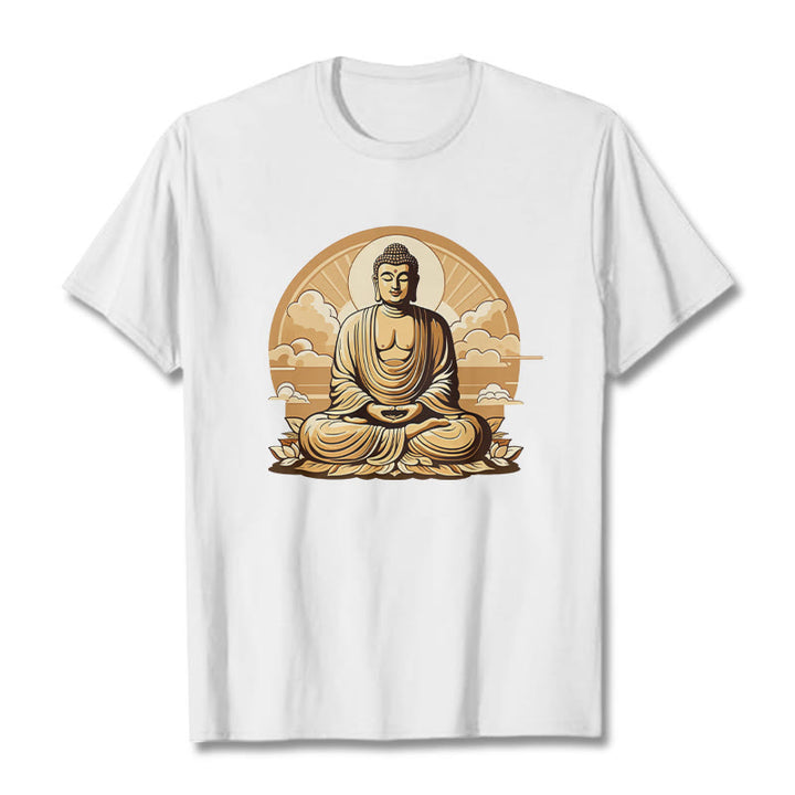 Buddha Stones、太陽、吉兆の雲、仏陀Tシャツ - 白 - 2XL - image 3