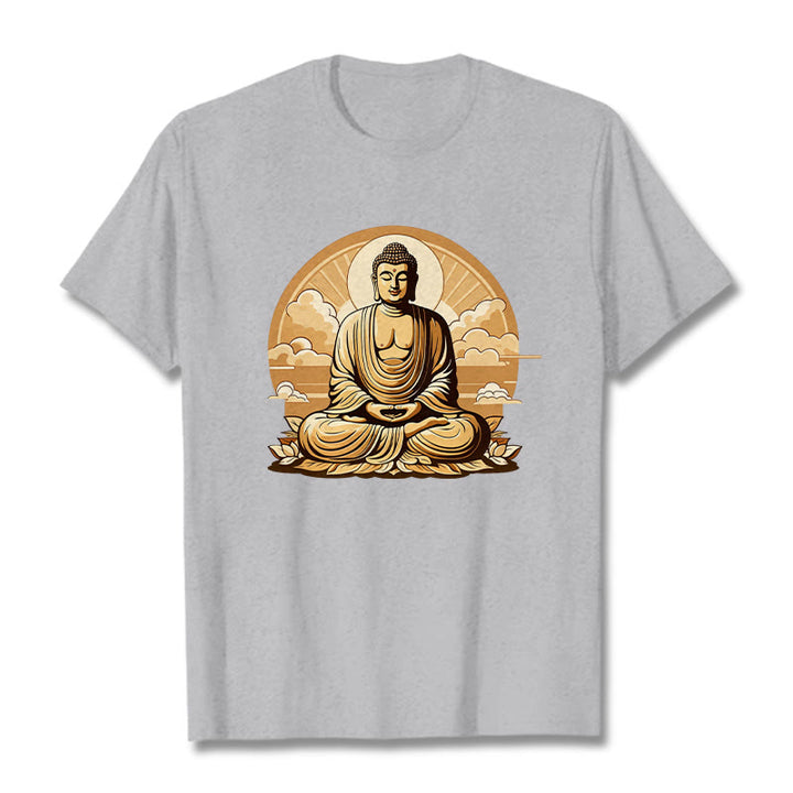 Buddha Stones、太陽、吉兆の雲、仏陀Tシャツ - ライトグレー - 2XL - image 19