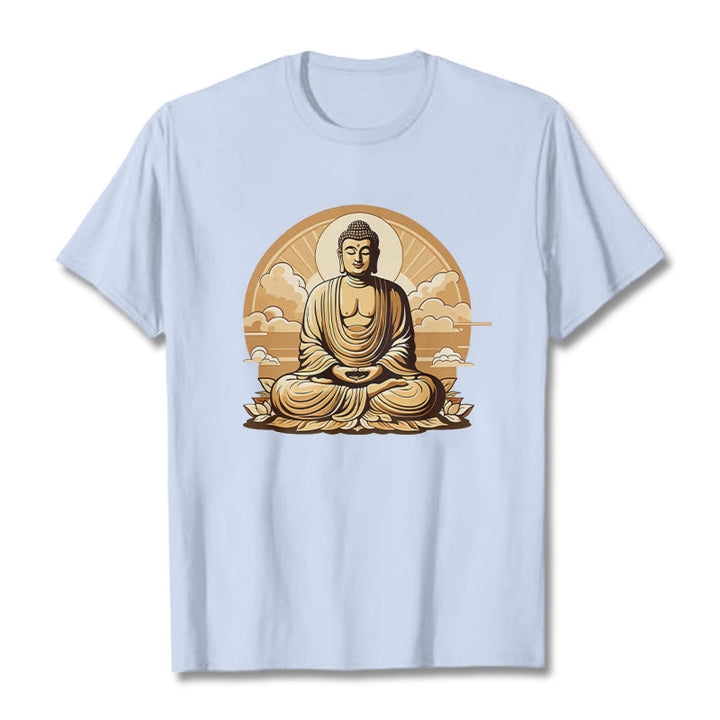 Buddha Stones、太陽、吉兆の雲、仏陀Tシャツ - ライトシアン - 2XL - image 18