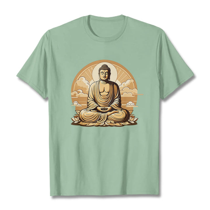 Buddha Stones、太陽、吉兆の雲、仏陀Tシャツ - ペールグリーン - 2XL - image 14