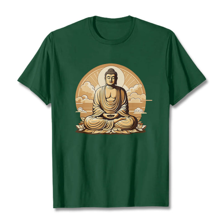 Buddha Stones、太陽、吉兆の雲、仏陀Tシャツ - フォレストグリーン - 2XL - image 10