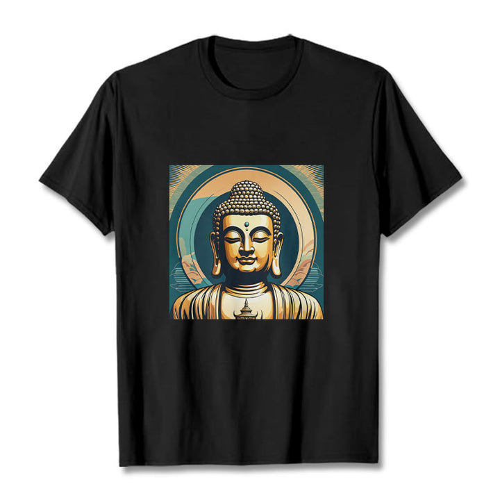 Buddha StonesオーラゴールデンブッダTシャツ - 黒 - 2XL - image 0