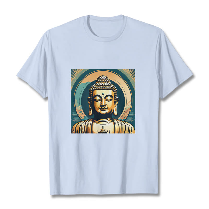 Buddha StonesオーラゴールデンブッダTシャツ - ライトシアン - 2XL - image 17