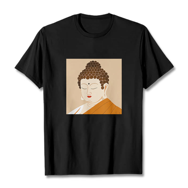 Buddha Stones目を閉じてリラックス 仏陀Tシャツ - 黒 - 2XL - image 4