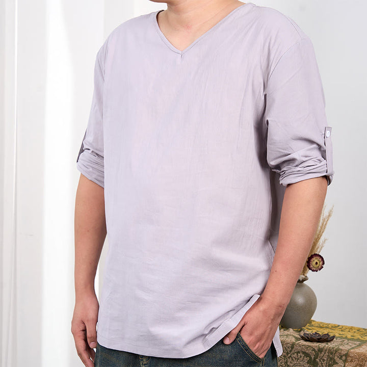 Buddha Stones無地 七分袖 メンズ Tシャツ - image 8