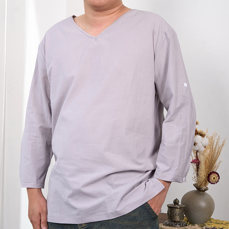 Buddha Stones無地 七分袖 メンズ Tシャツ - ゲインズボロ - US/UK/AU48、 EU58 (4XL) - image 7