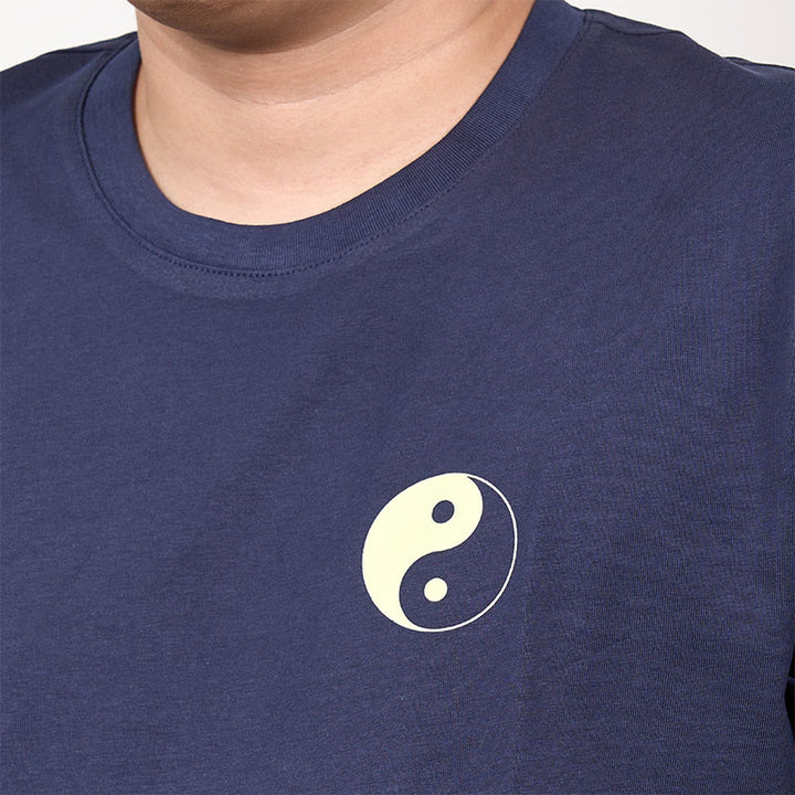 Buddha Stonesメンズ サマー ラウンドネック 半袖 陰陽 コットン Tシャツ - image 2