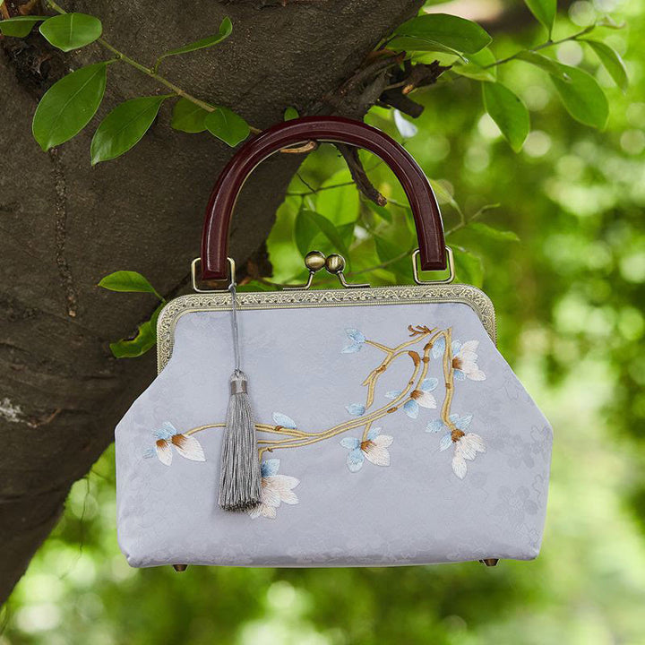 Buddha Stonesの花刺繍ハンドバッグクロスボディバッグ