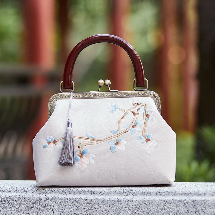 Buddha Stonesの花刺繍ハンドバッグクロスボディバッグ