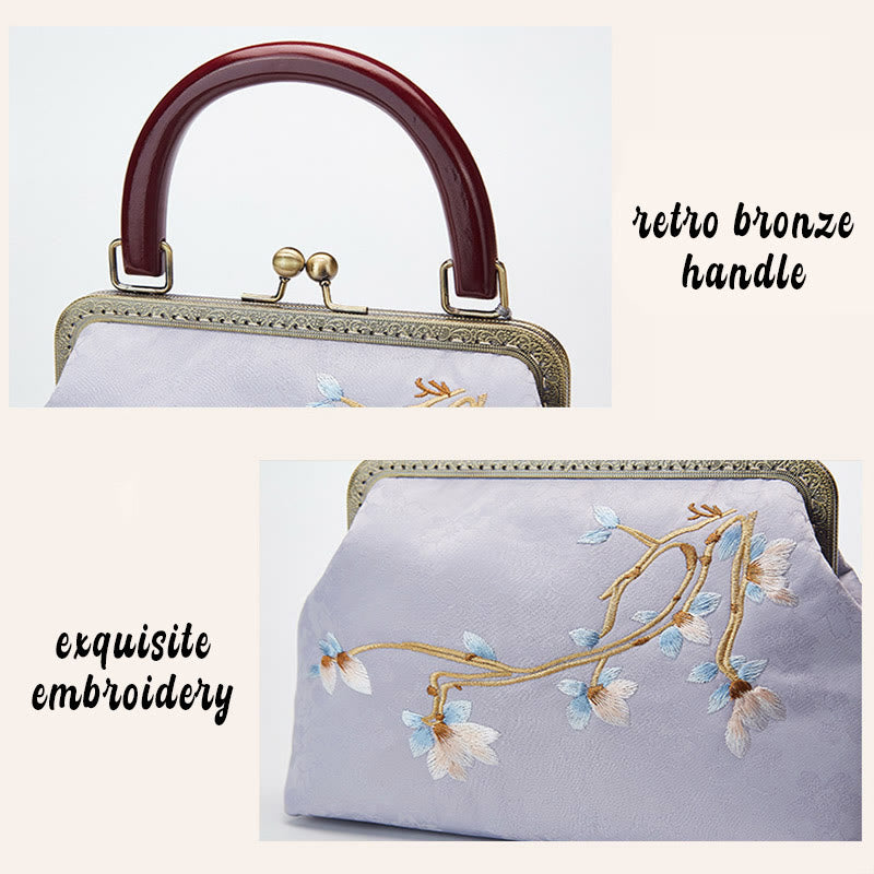 Buddha Stonesの花刺繍ハンドバッグクロスボディバッグ
