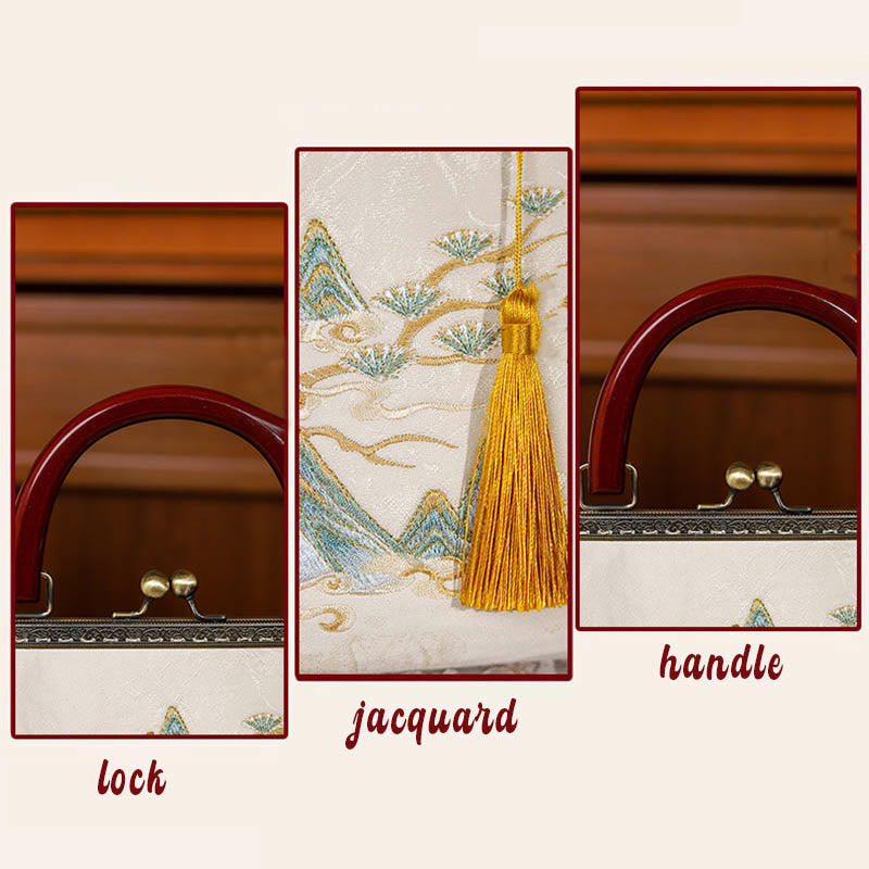 Buddha Stones風景画ジャカードハンドバッグクロスボディバッグ
