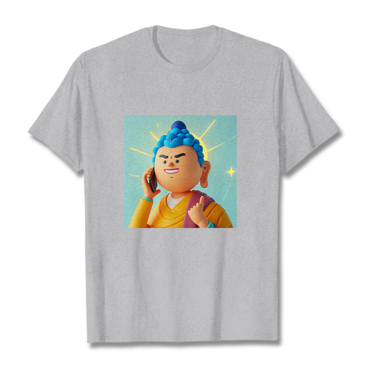 Buddha Stonesの面白い漫画仏陀Tシャツ - ライトグレー - 2XL - image 19