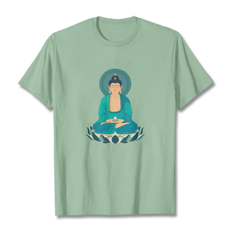 Buddha Stones、蓮の瞑想、仏陀のTシャツ - ペールグリーン - 2XL - image 17