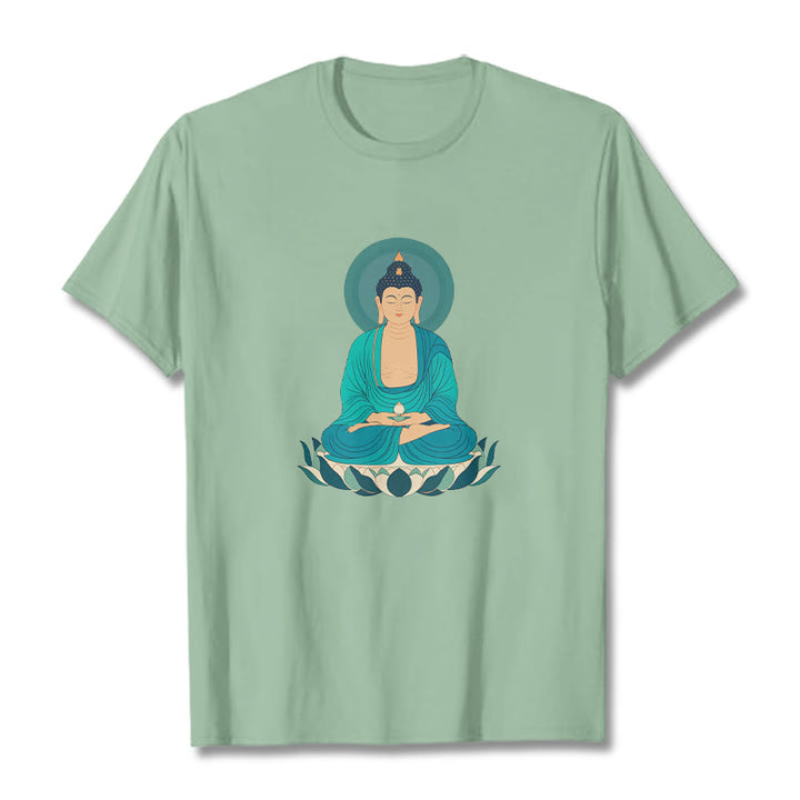 Buddha Stones、蓮の瞑想、仏陀のTシャツ - ペールグリーン - 2XL - image 17