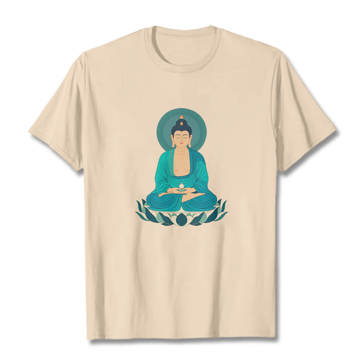 Buddha Stones、蓮の瞑想、仏陀のTシャツ - ビスク - 2XL - image 1