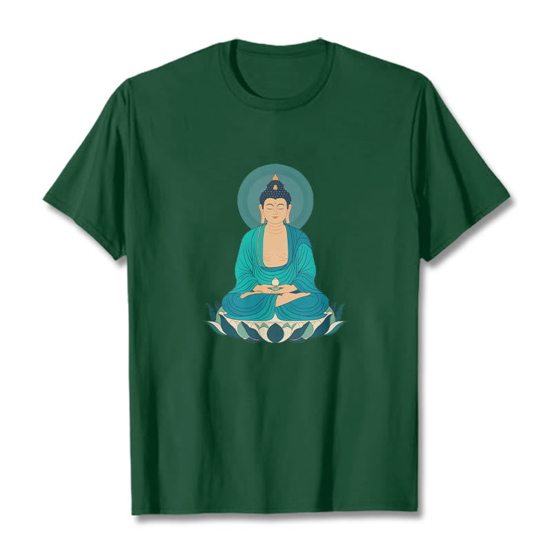 Buddha Stones、蓮の瞑想、仏陀のTシャツ - フォレストグリーン - 2XL - image 3