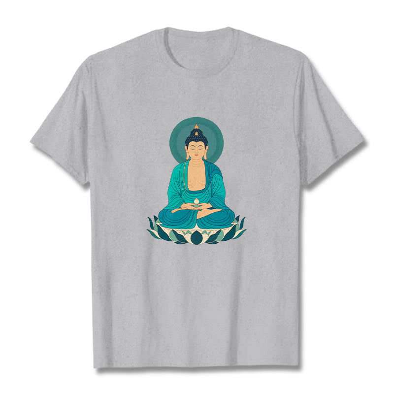 Buddha Stones、蓮の瞑想、仏陀のTシャツ - ライトグレー - 2XL - image 19