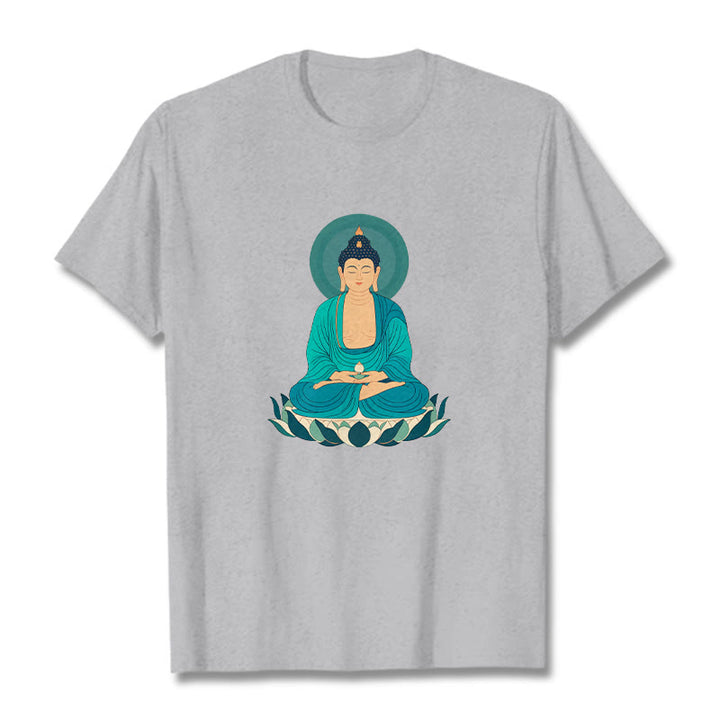 Buddha Stones、蓮の瞑想、仏陀のTシャツ - ライトグレー - 2XL - image 19