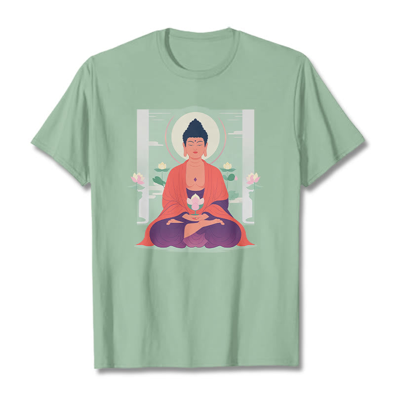 Buddha Stones、蓮の瞑想、仏陀のTシャツ - ペールグリーン - 2XL - image 15
