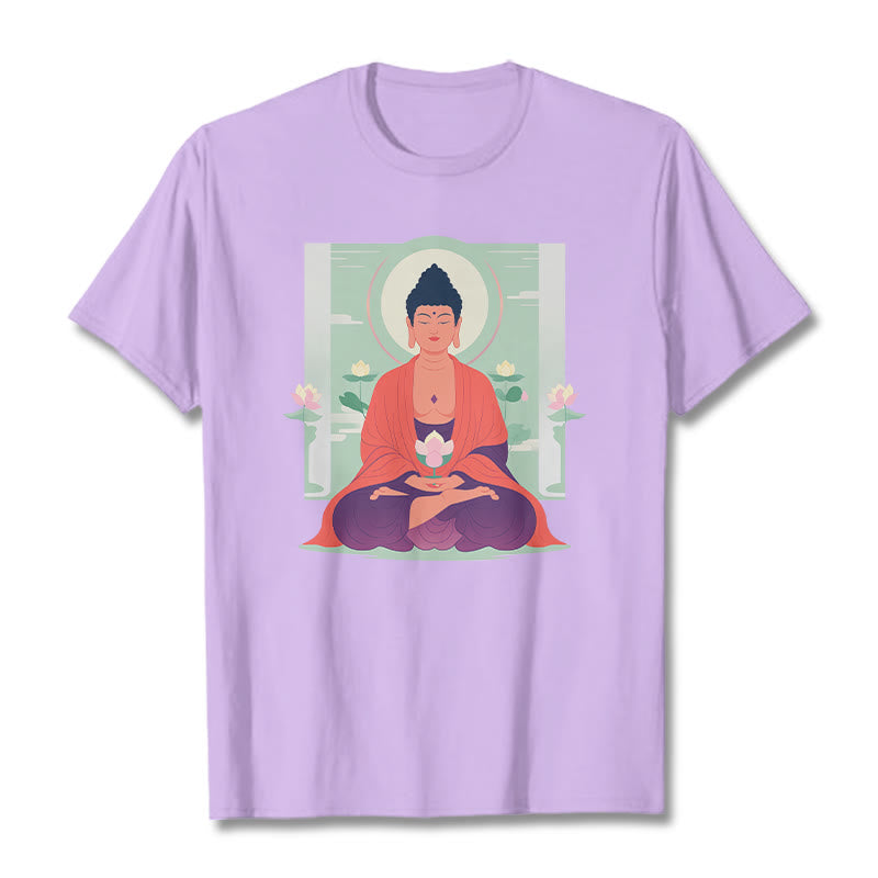 Buddha Stones、蓮の瞑想、仏陀のTシャツ - 梅 - 2XL - image 13