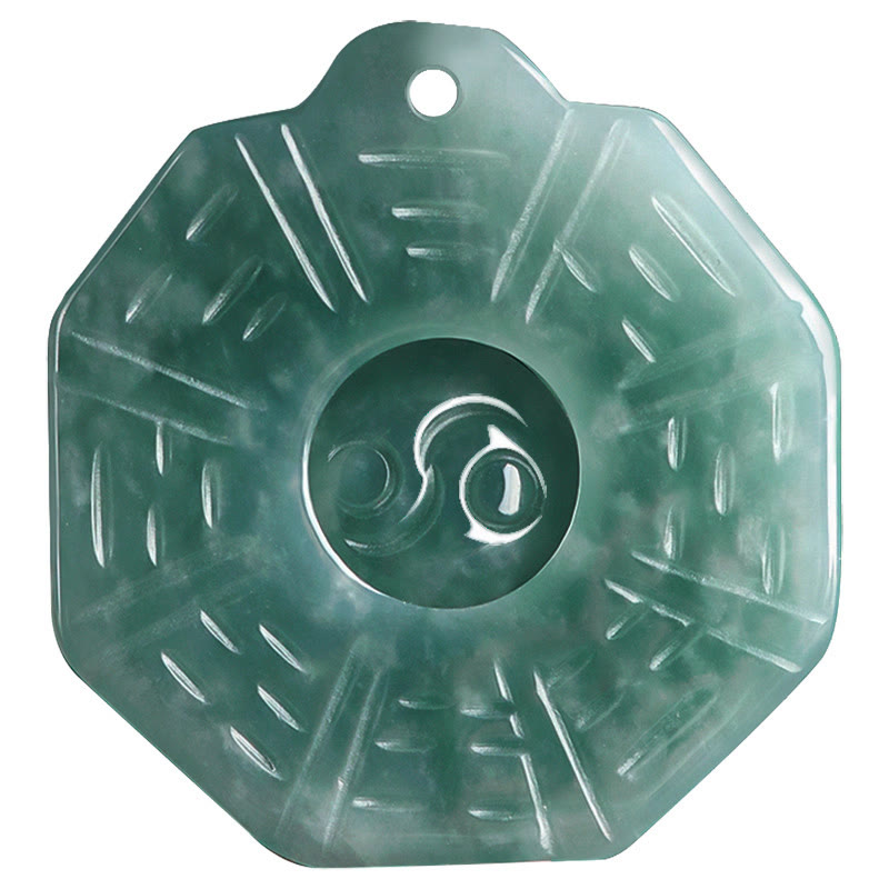 Buddha Stones天然翡翠風水八卦陰陽繁栄ネックレスペンダント - image 10