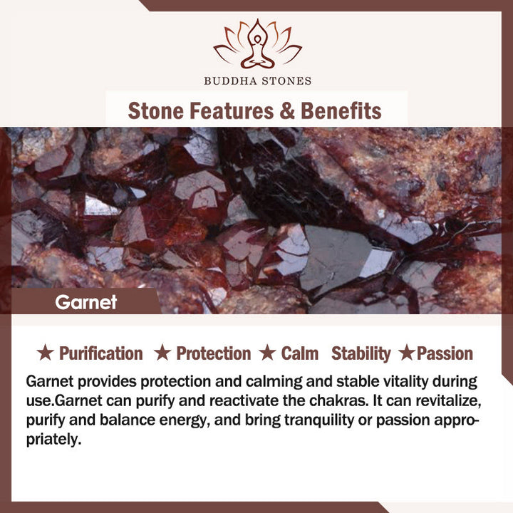 Buddha Stonesガーネット辰砂貔貅の祝福の穏やかな紐ブレスレット