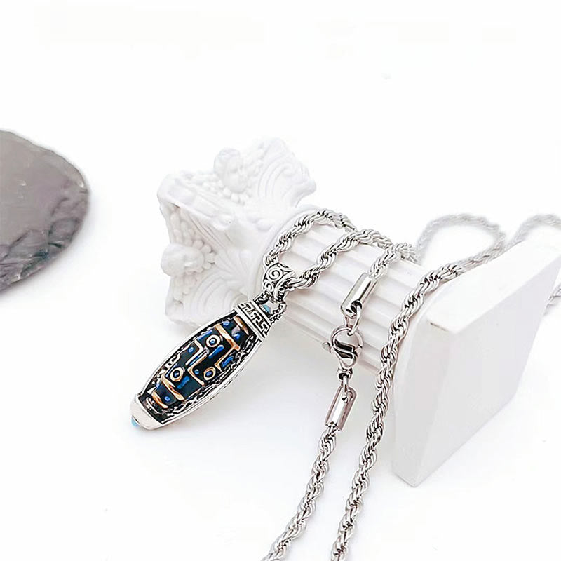 Buddha Stonesチベットオーム・マニ・パドメ・フム九眼 ビーズ模様 平和 清浄 回転式ネックレスペンダント - image 8