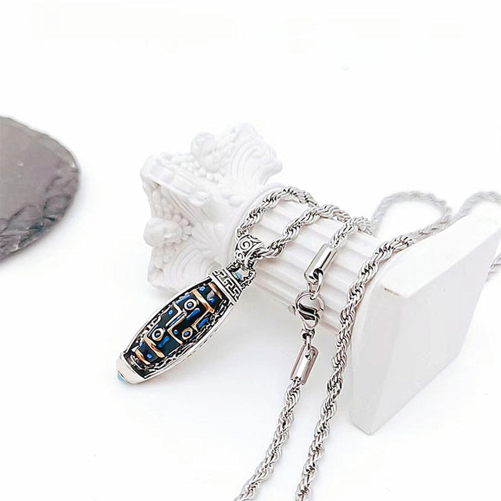 Buddha Stonesチベットオーム・マニ・パドメ・フム九眼 ビーズ模様 平和 清浄 回転式ネックレスペンダント - image 8