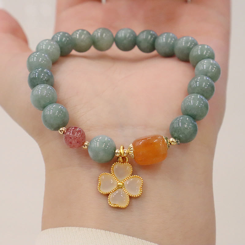 幸運をもたらすBuddha Stonesグリーン翡翠ブレスレットバングルセット