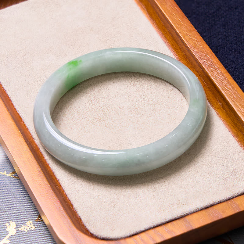 幸運をもたらすBuddha Stonesグリーン翡翠ブレスレットバングルセット