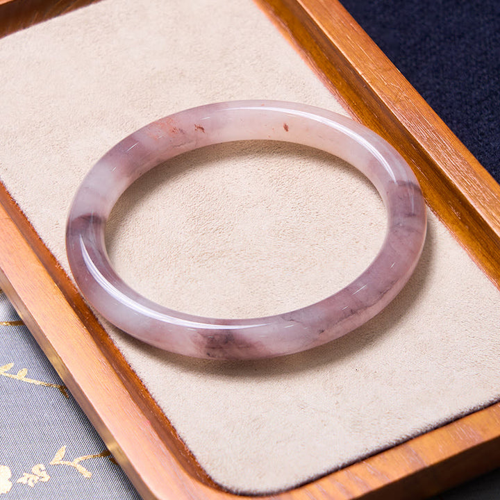 幸福と喜びを高めるBuddha Stonesパープルブレスレットバングルセット